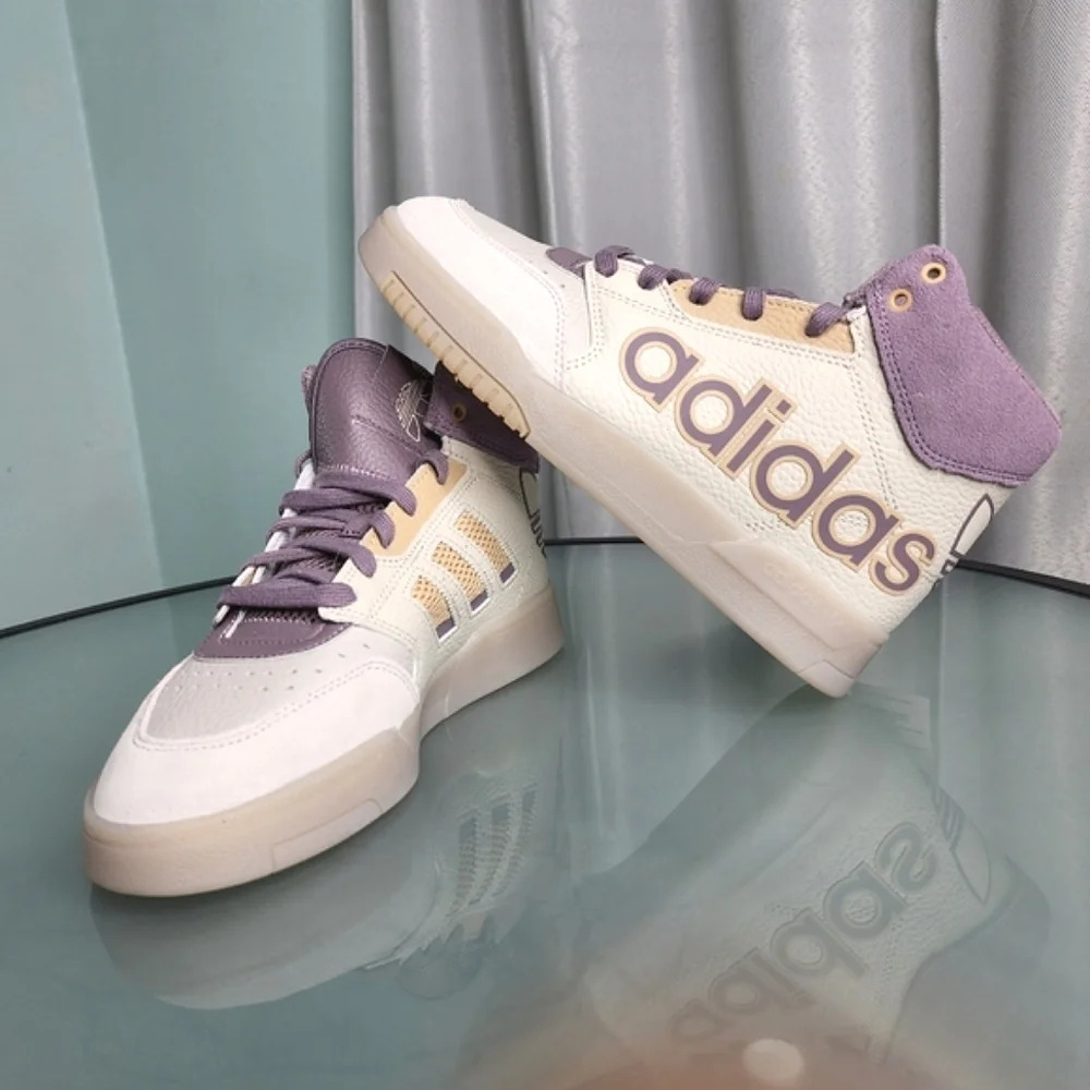 Adidas Drop Step XL Mid Women’s 7.5 Purple Cream Retro Basketball Sneakers NWT